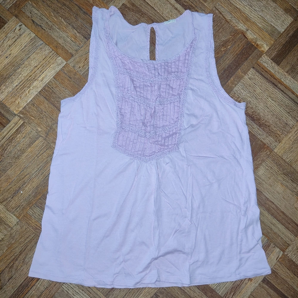 J Crew Pink Ruffle Front Tank Top